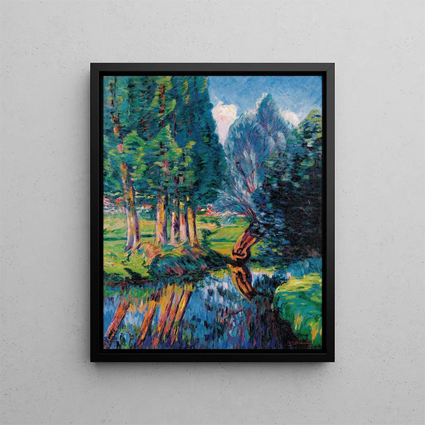 Landscape Painting in Breuillet - Armand Guillaumin — framed artwork on a wall