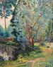 Landscape painting of a wooded pond - Armand Guillaumin — artwork view