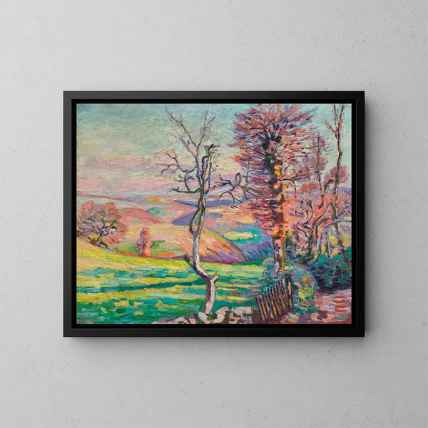 Landscape of Crozant, Creuse - Armand Guillaumin — framed artwork on a wall