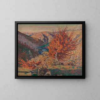 Landscape of the Spinner's Rock - Armand Guillaumin — framed artwork on a wall