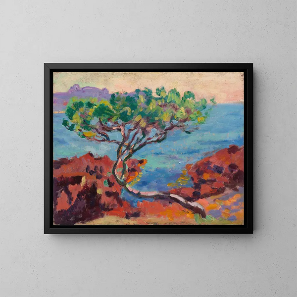 Maritime Landscape Painting - Armand Guillaumin — framed artwork on a wall