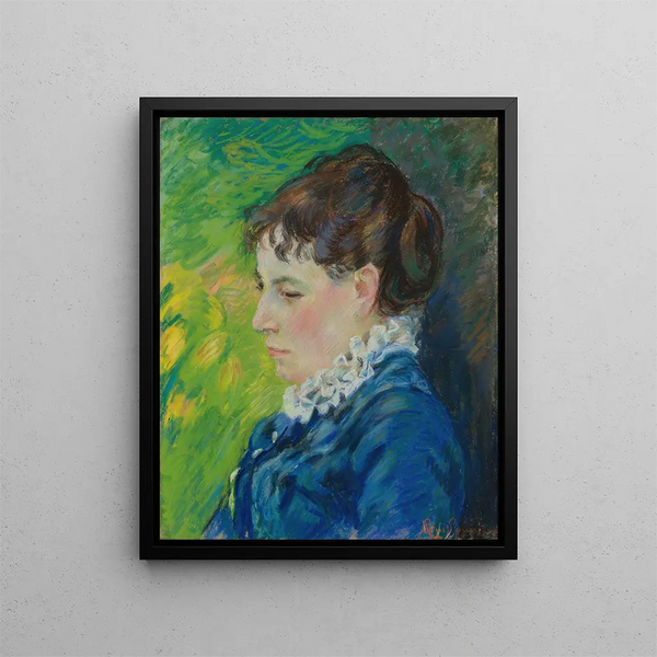 Portrait of the artist's woman - Armand Guillaumin — framed artwork on a wall