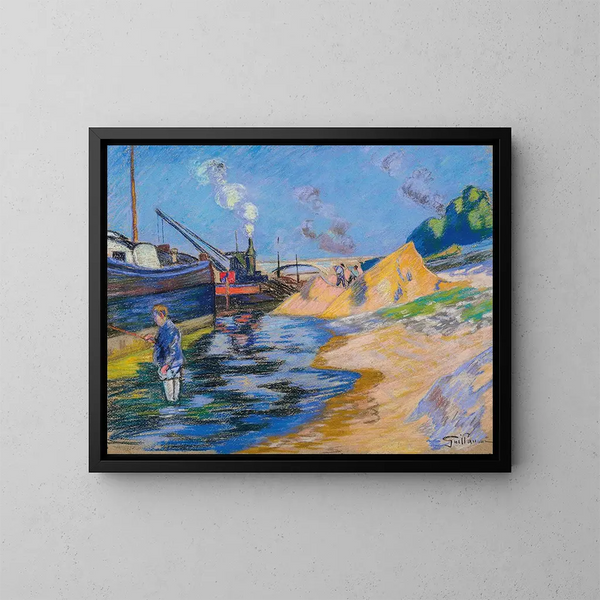 Quai de la Seine à Paris, la Sablire - Armand Guillaumin — framed artwork on a wall