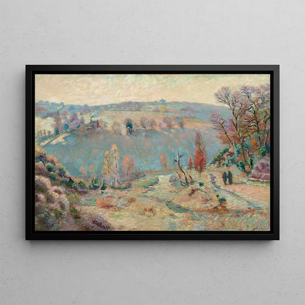 Valley of the Sedelle at Pont-Charraud White frost - Armand Guillaumin — framed artwork on a wall