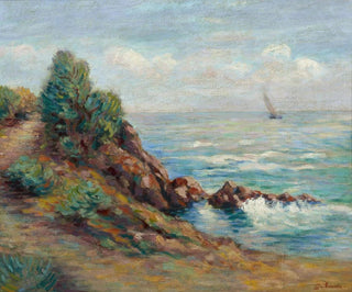 Sailboat at Agay - Armand Guillaumin — artwork view