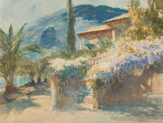 Mediterranean Garden Scene Painting - Armand Point — artwork view