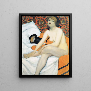The Yellow Robe - Armand Rassenfosse — framed artwork on a wall