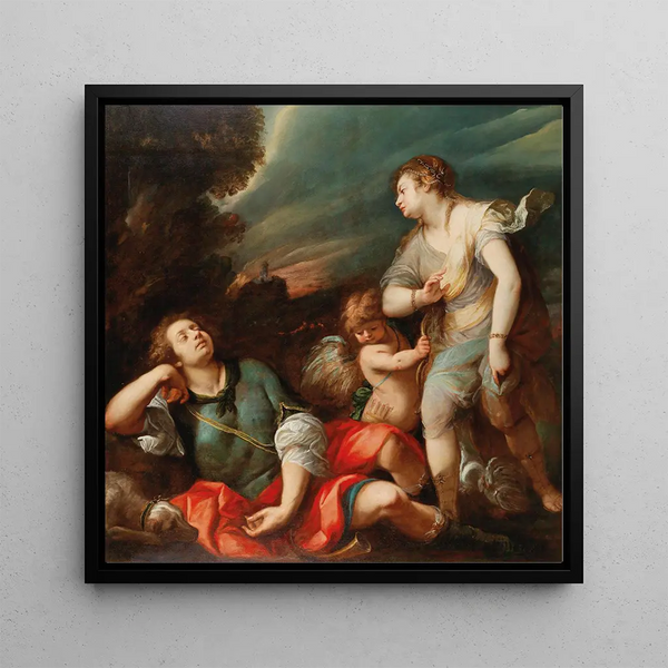 Armida et le Rinaldo endormi - Giuseppe Nuvolone — framed artwork on a wall