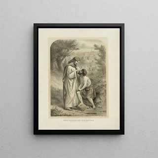 The Christ restoring sight to the blind - Armstrong Co — framed artwork on a wall