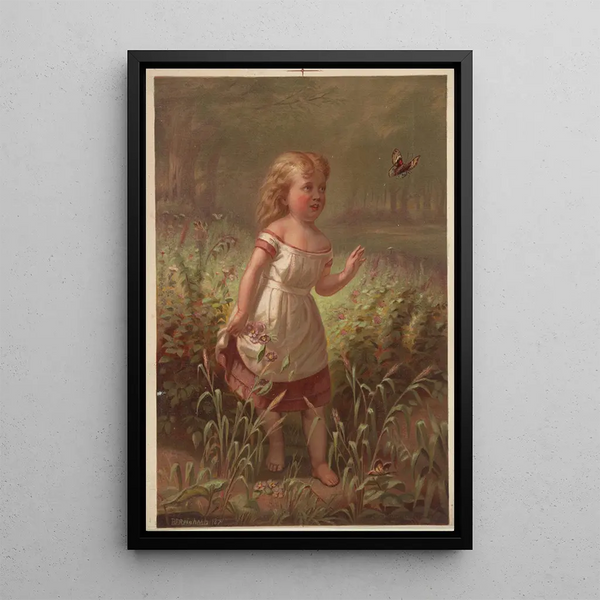 Reproduction of the painting Petite painting with barefoot and butterfly - Armstrong & Co. Lith.