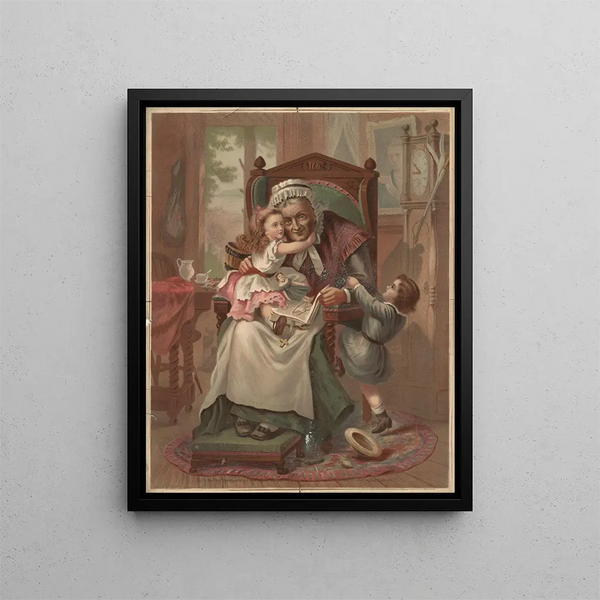 The Old Armchair - Armstrong & Co. Lith. — framed artwork on a wall