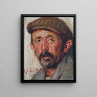 Portrait of a Man - Arnaldo Castrovillari — framed artwork on a wall