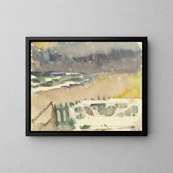 Bank on the dune - Arno König — framed artwork on a wall