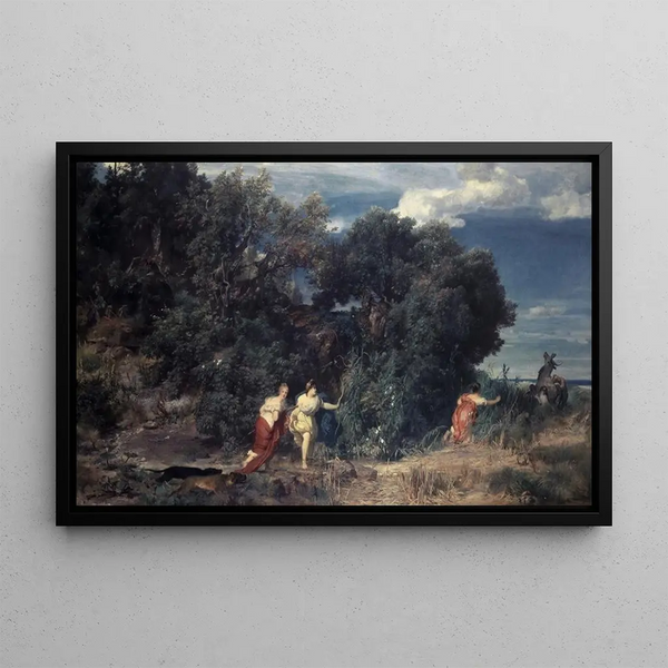 La chasse de Diane - Arnold Böcklin — framed artwork on a wall