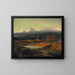 Landscape painting at sunset 1849 - Arnold Böcklin — framed artwork on a wall