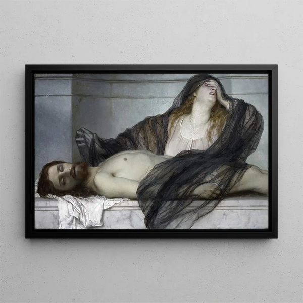 Madeleine en Deuil sur le Corps du Christ - Arnold Böcklin — framed artwork on a wall