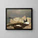 Mountain landscape painting with chamois - Arnold Böcklin — framed artwork on a wall