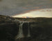 Mountain landscape painting with waterfall - Arnold Böcklin — artwork view