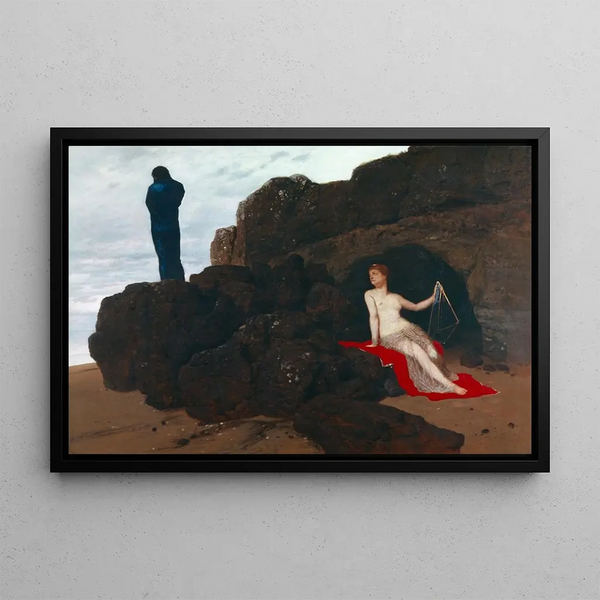 Ulysses and Calypso - Arnold Böcklin — framed artwork on a wall
