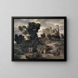En route to Emmaus - Arnold Böcklin — framed artwork on a wall
