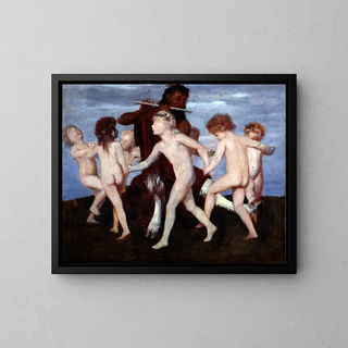 Pan dansant avec des enfants - Arnold Böcklin — framed artwork on a wall