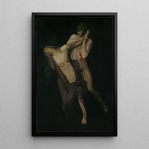 Paolo and Francesca - Arnold Böcklin — framed artwork on a wall