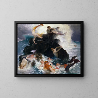 Jeu des Néréides - Arnold Böcklin — framed artwork on a wall