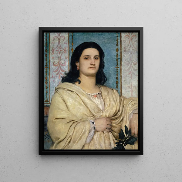 Portrait of Angela Böcklin in muse - Arnold Böcklin — framed artwork on a wall