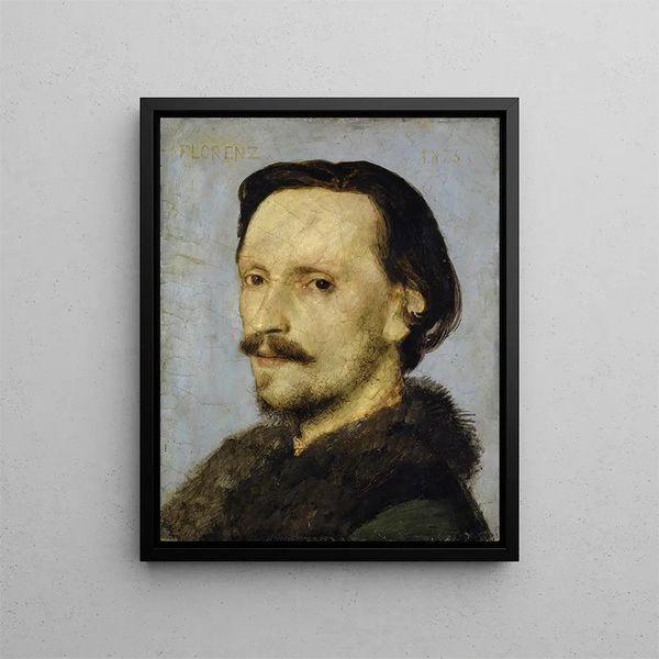 Portrait Painting of Adolf Bayersdorfer - Arnold Böcklin — framed artwork on a wall
