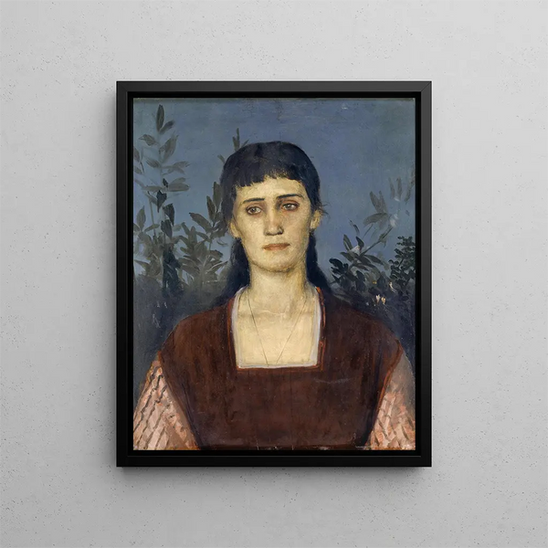 Portrait of Clara Bruckmann-Böcklin, eldest daughter of the artist - Arnold Böcklin — framed artwork on a wall