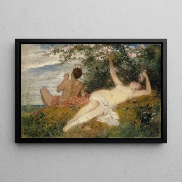 Spring Painting - Arnold Böcklin — framed artwork on a wall