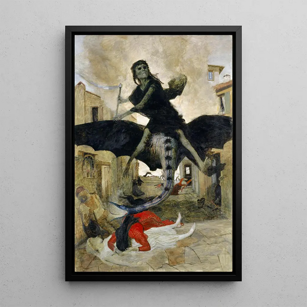 The Plague - Arnold Böcklin — framed artwork on a wall