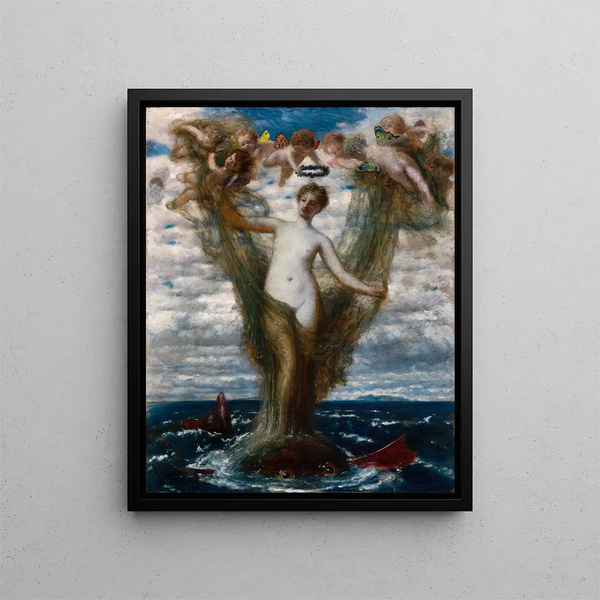 Venus Anadyomene - Arnold Böcklin — framed artwork on a wall