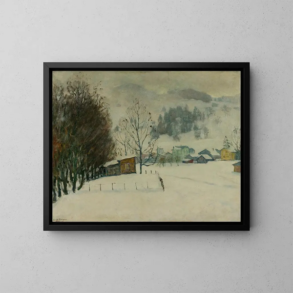 Landscape painting in the fog - Arnold Borisovich Lakhovsky — framed artwork on a wall
