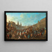 Carnival painting on an Italian square - Arnold Frans Rubens — framed artwork on a wall