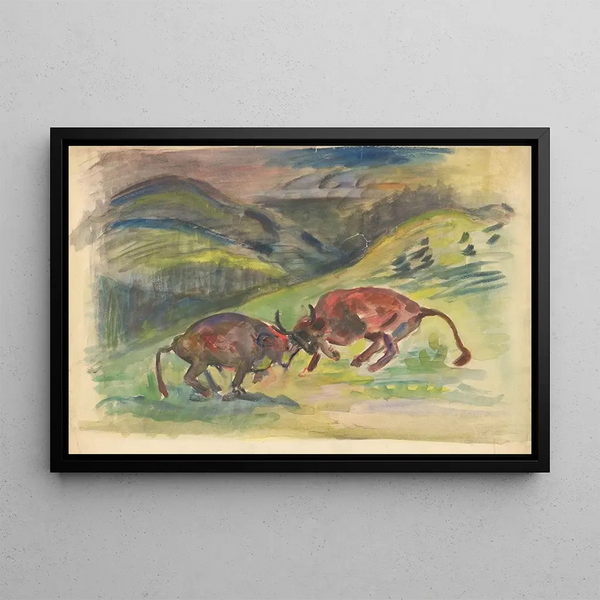 Corrida - Arnold Peter Weisz-Kubínčan — framed artwork on a wall
