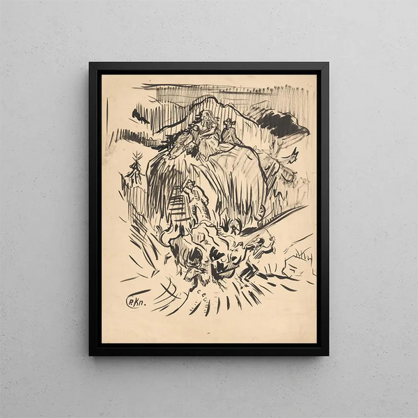 Grain Transport Painting - Arnold Peter Weisz-Kubínčan — framed artwork on a wall