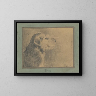 Dog pulled - Arnold Peter Weisz-Kubínčan — framed artwork on a wall