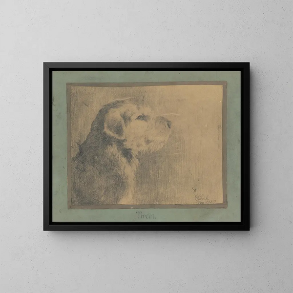 Dog pulled - Arnold Peter Weisz-Kubínčan — framed artwork on a wall