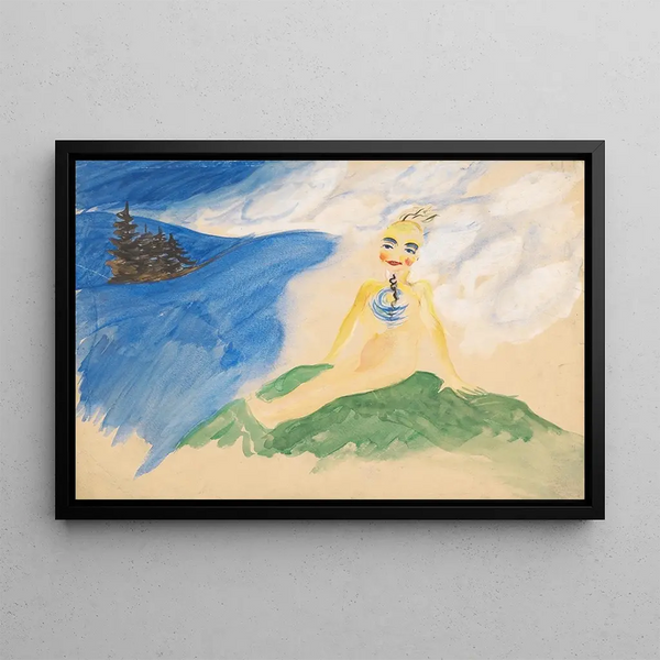 Fairy tale motif painting - Arnold Peter Weisz-Kubínčan — framed artwork on a wall