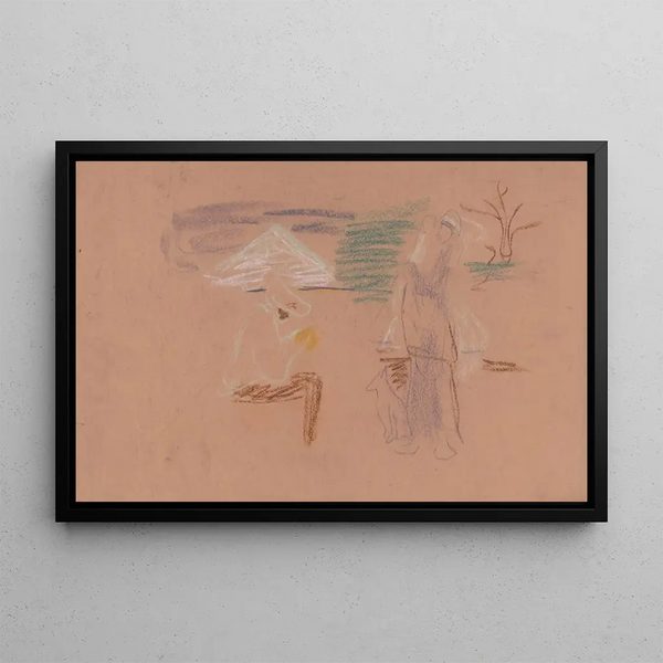 Sketch figurative - Arnold Peter Weisz-Kubínčan — framed artwork on a wall