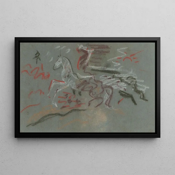 Horses galloping - Arnold Peter Weisz-Kubínčan — framed artwork on a wall