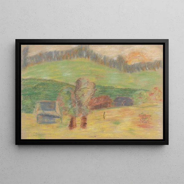 Barn with Hay - Arnold Peter Weisz-Kubínčan — framed artwork on a wall
