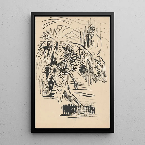 Lamentation of Christ - Arnold Peter Weisz-Kubínčan — framed artwork on a wall