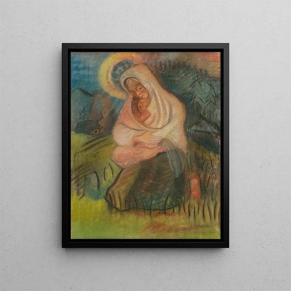 Mother with a Child - Arnold Peter Weisz-Kubínčan — framed artwork on a wall