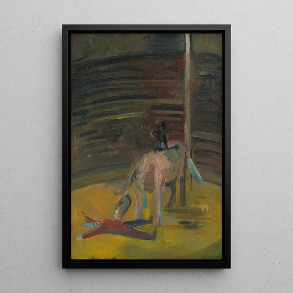 Circus motif painting - Arnold Peter Weisz-Kubínčan — framed artwork on a wall