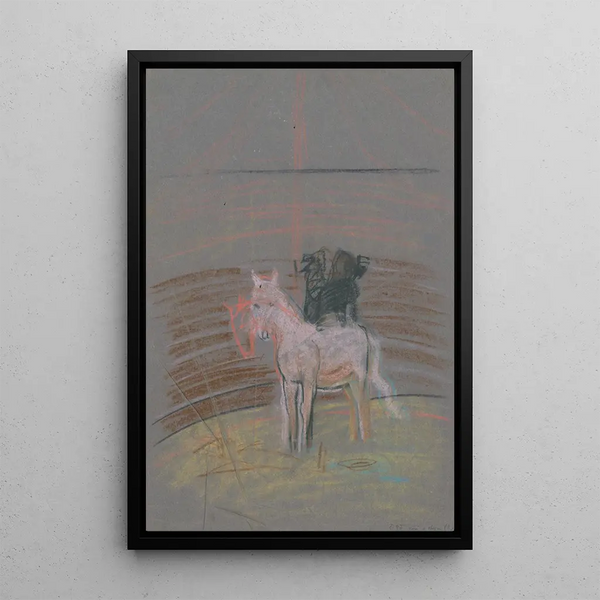 Sketch of a horse in a riding school - Arnold Peter Weisz-Kubínčan — framed artwork on a wall