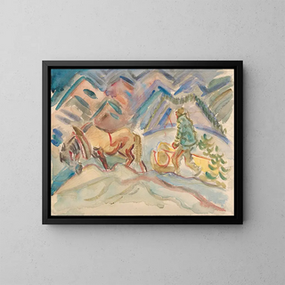 Transport de bois - Arnold Peter Weisz-Kubínčan — framed artwork on a wall