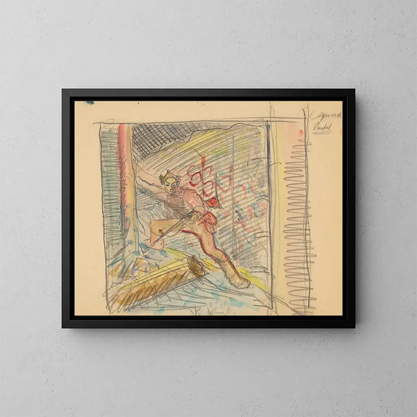 The tiger hunt - Arnold Peter Weisz-Kubínčan — framed artwork on a wall
