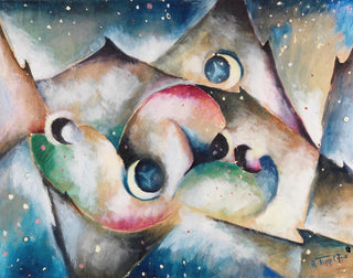 Sleeping Figures in a Night Mountain Landscape - Arnold Topp — artwork view
